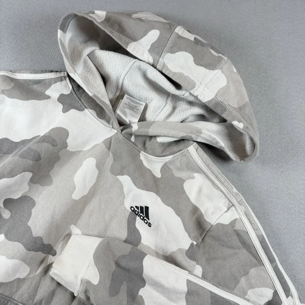 Adidas Originals Youth Large Snow Camo Crewneck Sweatshirt Pocket Back to School